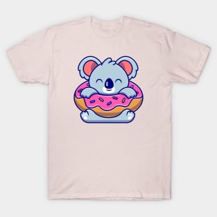 Cute Koala With Big Doughnut T-Shirt